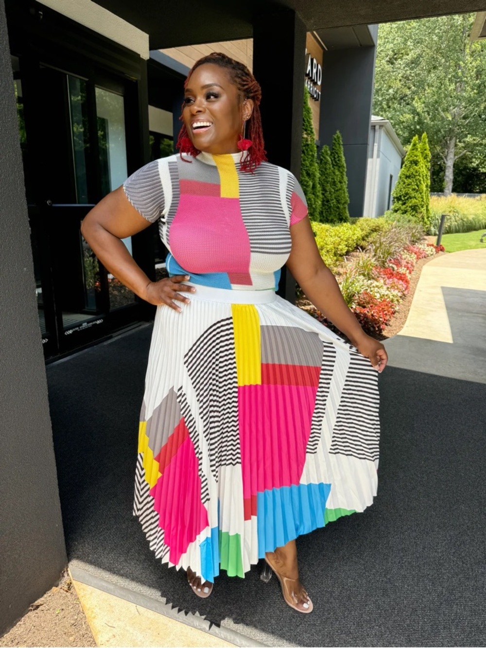 Walking is sunshine skirt set pleated size M MC5-101 - Picture 2 of 5